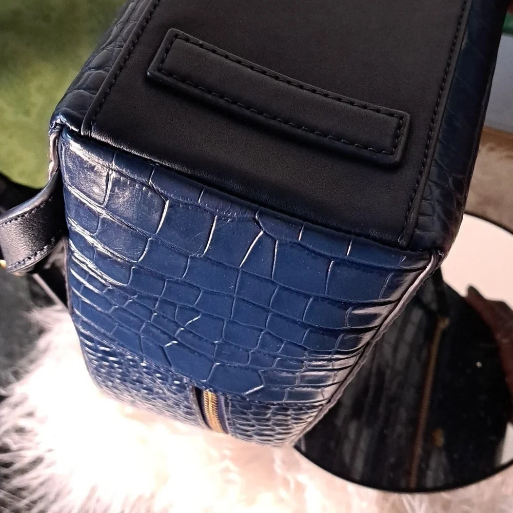 Tory Burch Croc-Embossed Backpack EUC